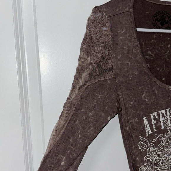 Affliction “Live Fast” quarter sleeve shirt. Laced sleeves. Size medium. - Picture 4 of 5